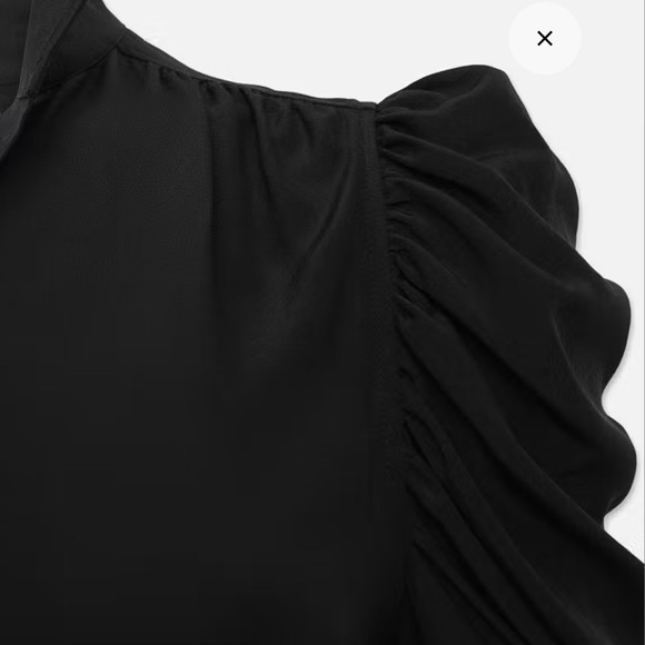 Frame Black Silk Puff Sleeve Blouse - Picture 2 of 6